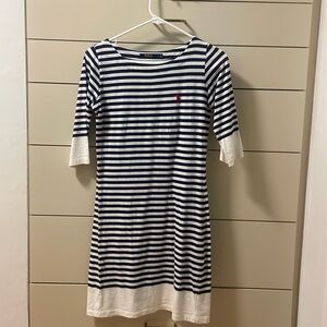 Polo sleeved striped dress